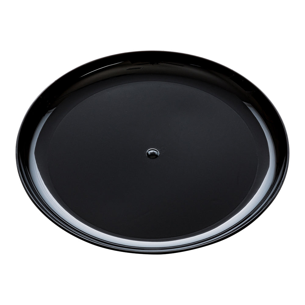 100 Round Black 7" Plastic Medium Elegant Plates and 100 Moderna Silver Plastic Cutlery Sets