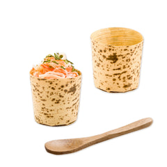 200 2 oz Round Natural Bamboo Mini Cups and 200 Natural Bamboo 3.5