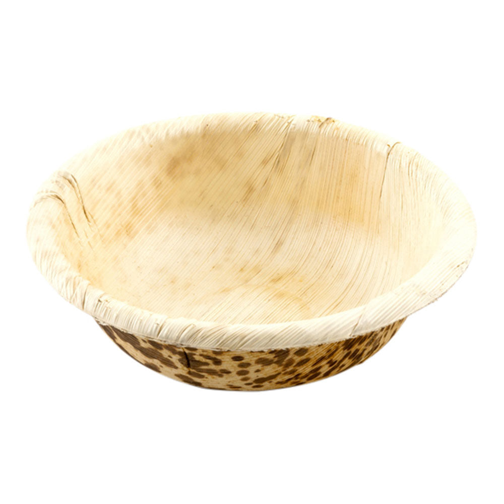 100 7 oz Round Natural Bamboo Bowls and 100 Natural Bamboo 3.5" Mini Spoons