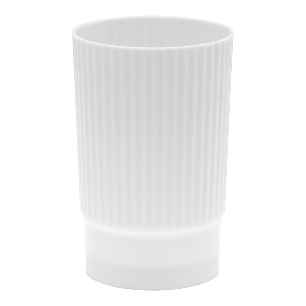 100 4 oz White Plastic Toque Parfait Cups and 100 Silver Plastic 4" Mini Forks