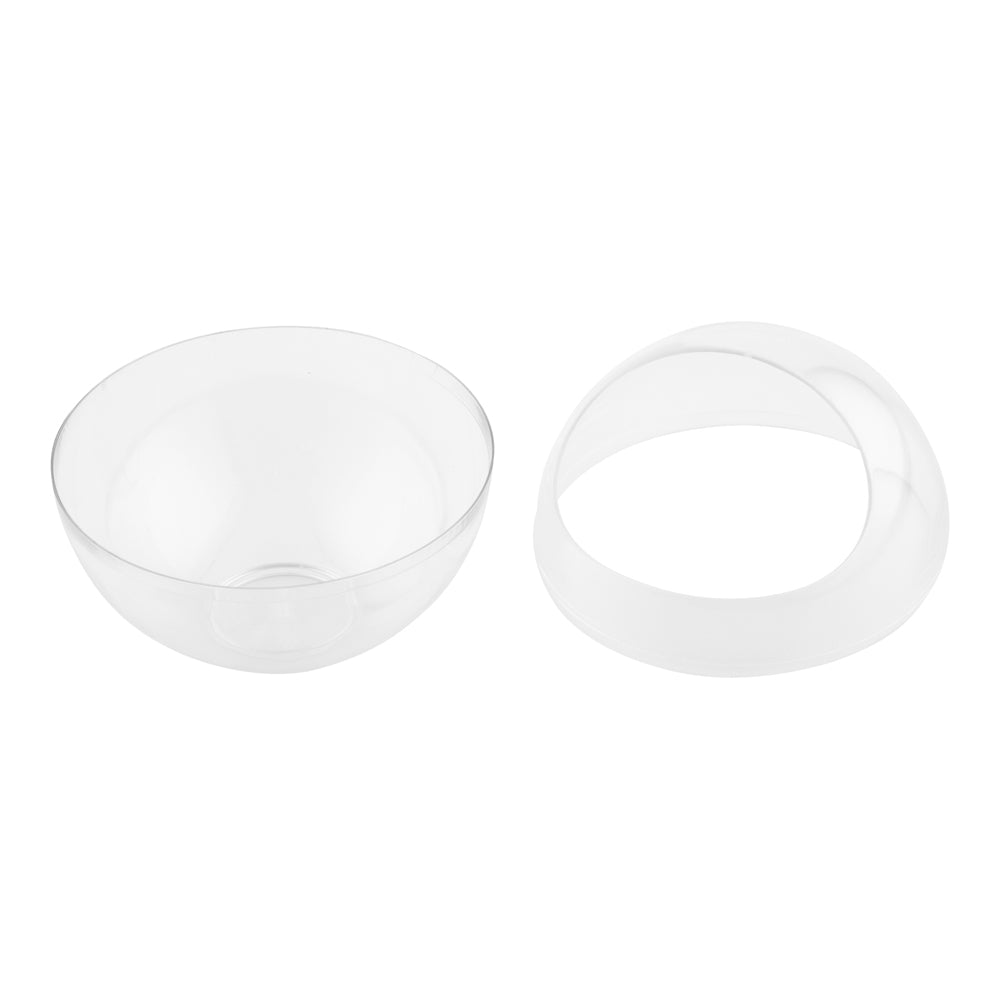 100 3 oz Round Clear Plastic Balloon Bowls and 100 Silver Plastic 4" Mini Spoons