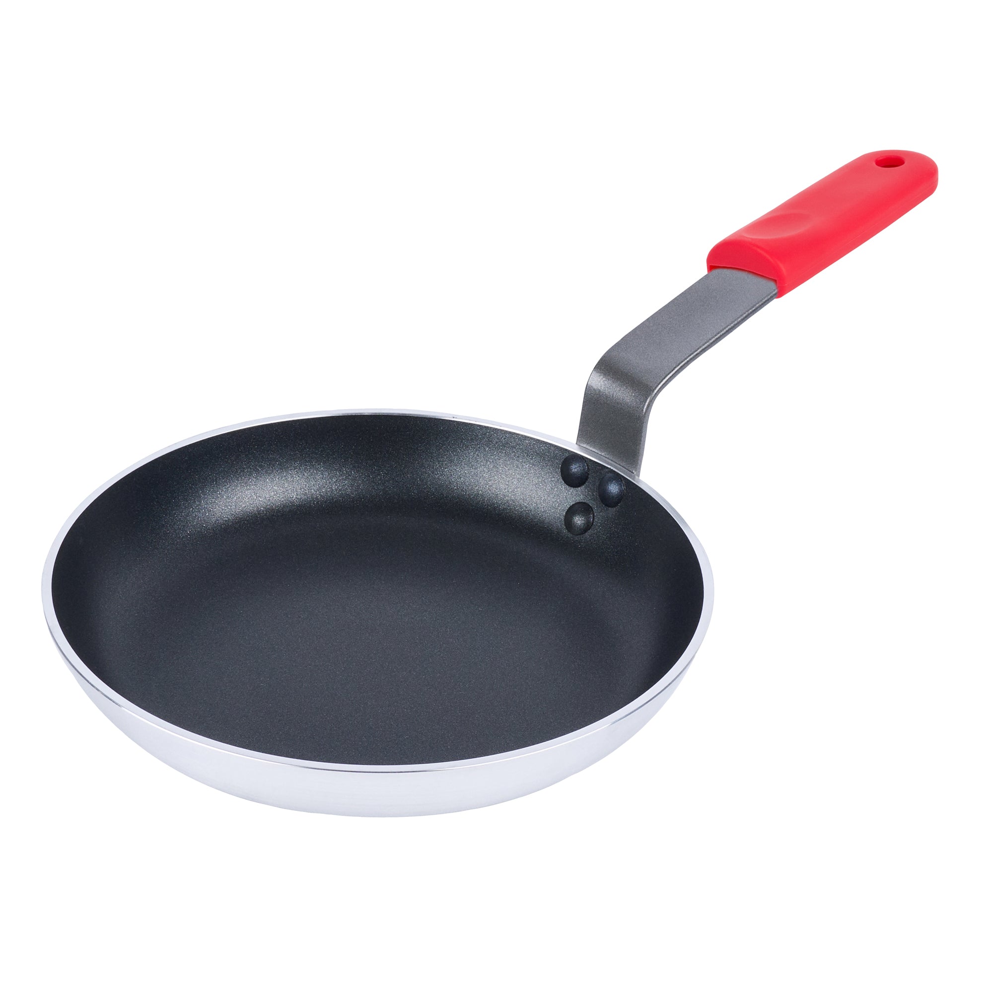 Met Lux 1 Aluminum 9" Induction Ready Fry Pan and 1 Red Silicone Pan Handle Sleeve