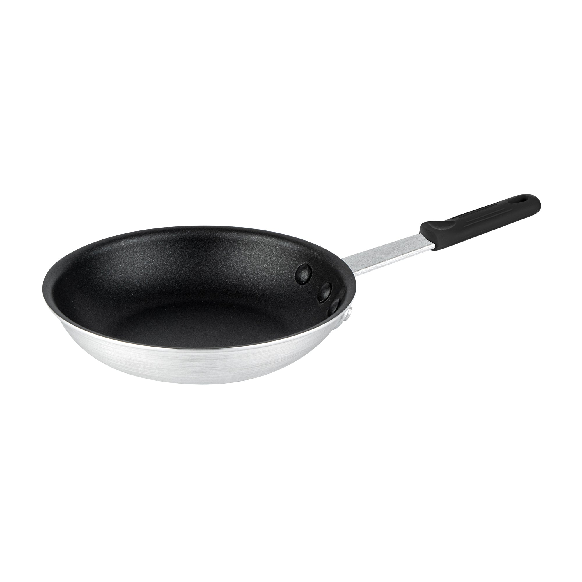 Met Lux 6 Aluminum 8" Non-Stick Fry Pans and 6 Black Silicone Pan Handle Sleeves