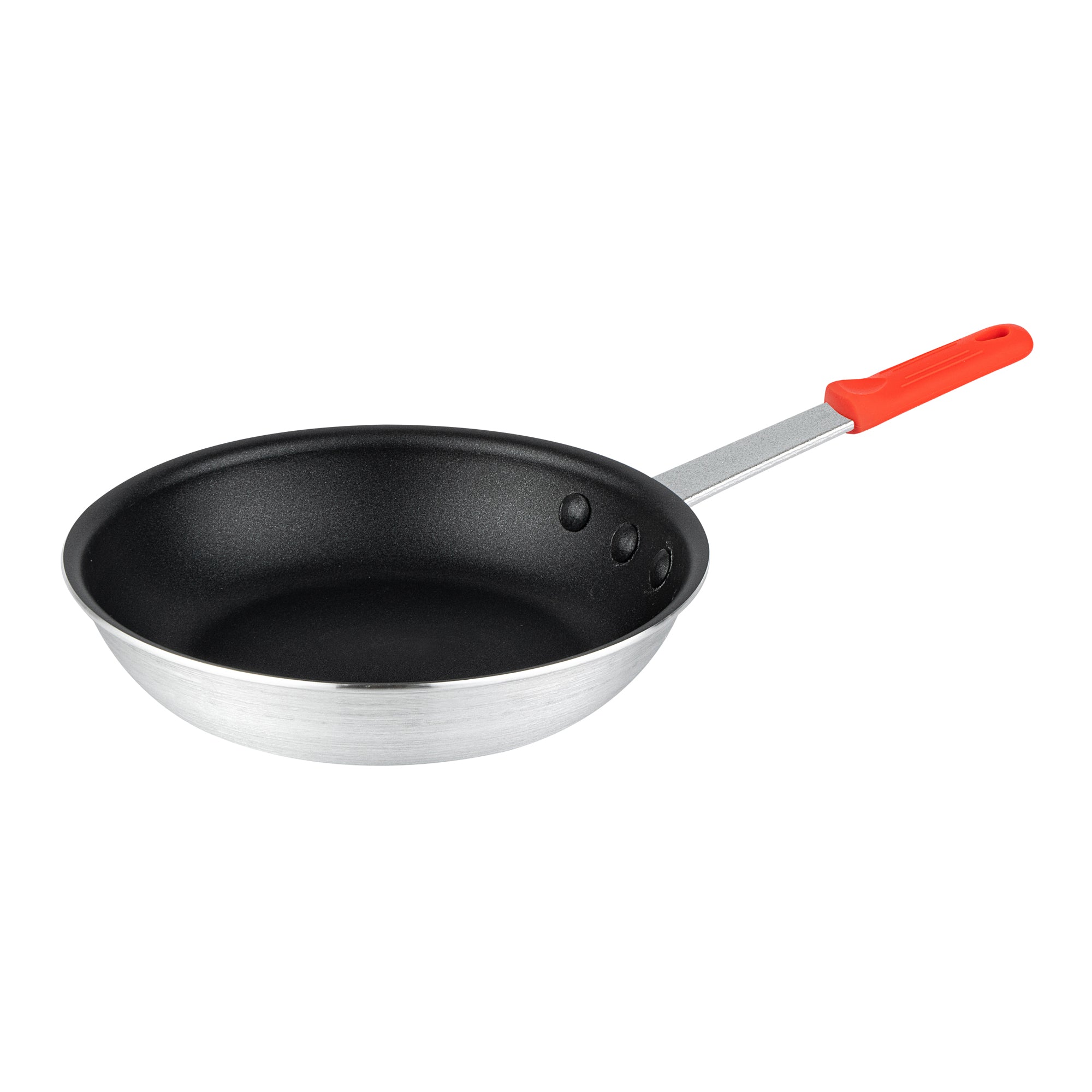 Met Lux 6 Aluminum 9" Non-Stick Fry Pans and 6 Red Silicone Pan Handle Sleeves