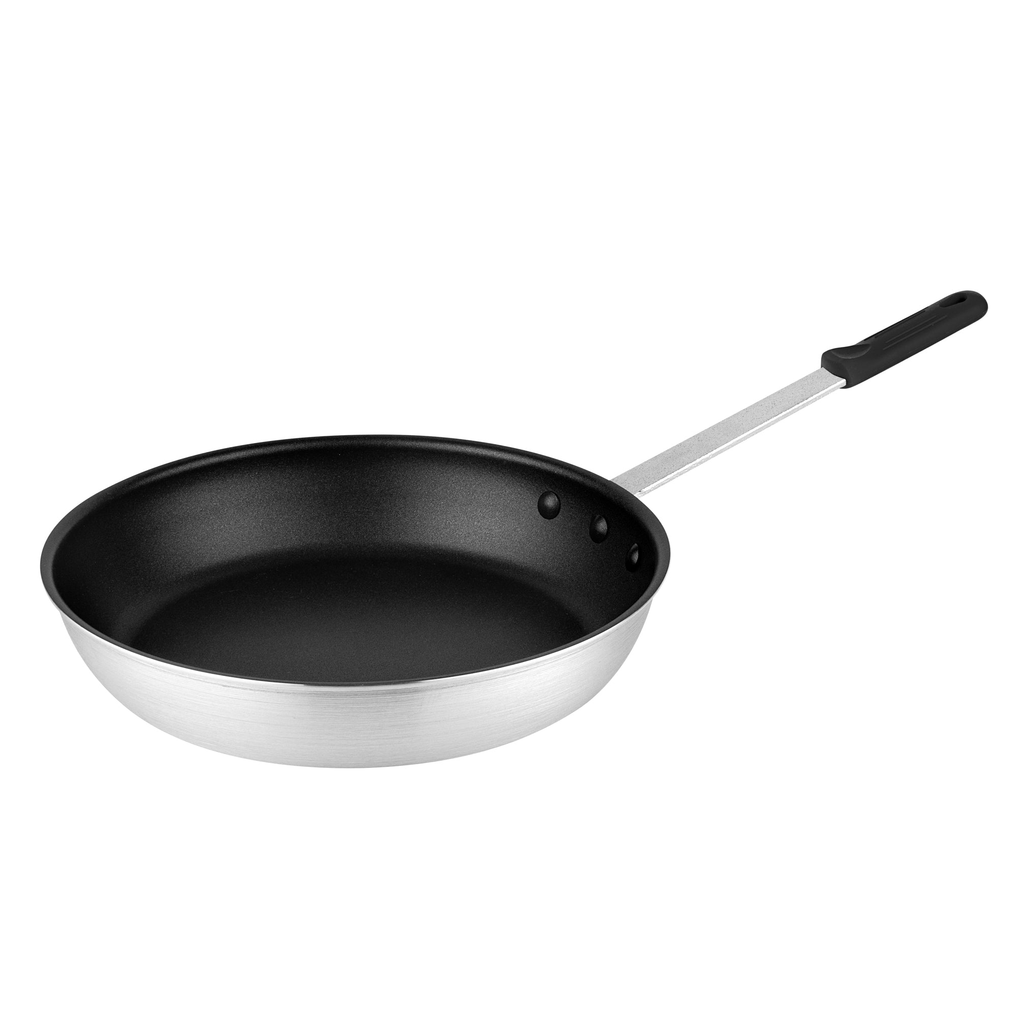 Met Lux 6 Aluminum 12" Non-Stick Fry Pans and 6 Black Silicone Pan Handle Sleeves