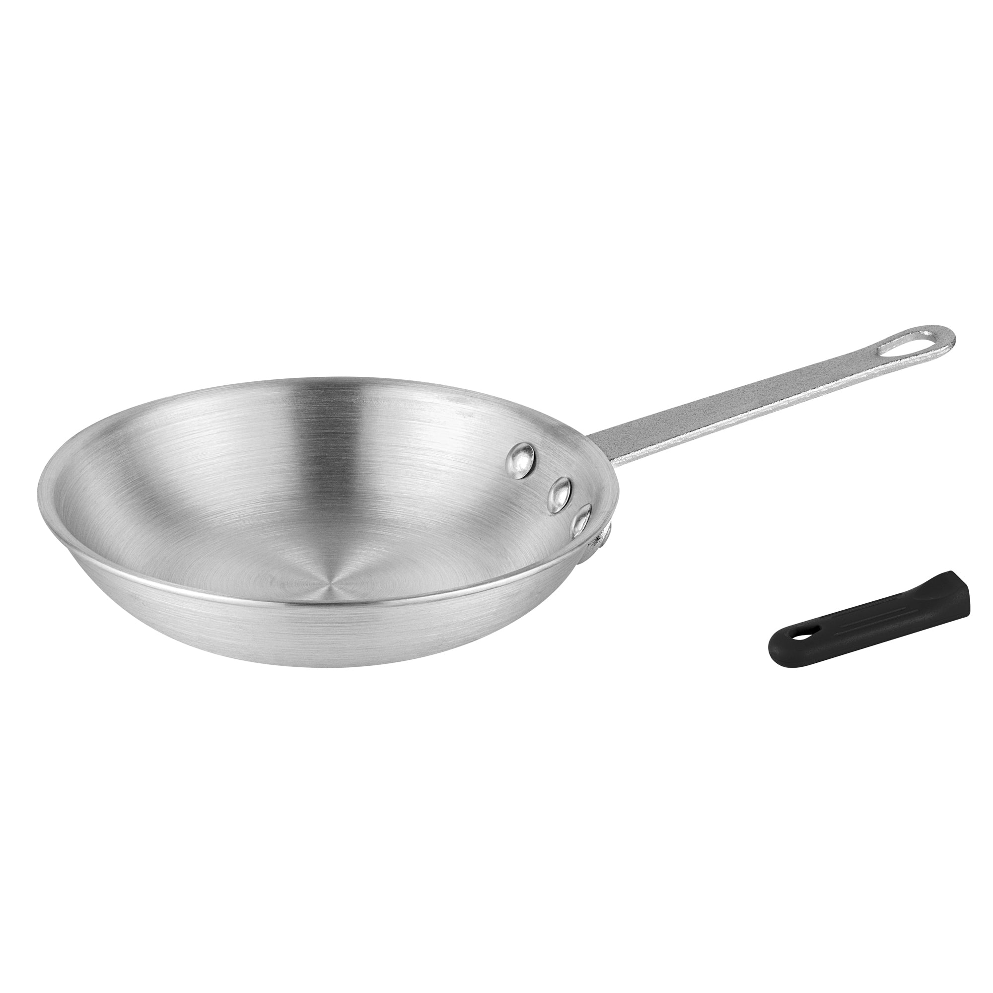 Met Lux 1 Aluminum 8" Fry Pan and 1 Black Silicone Pan Handle Sleeve