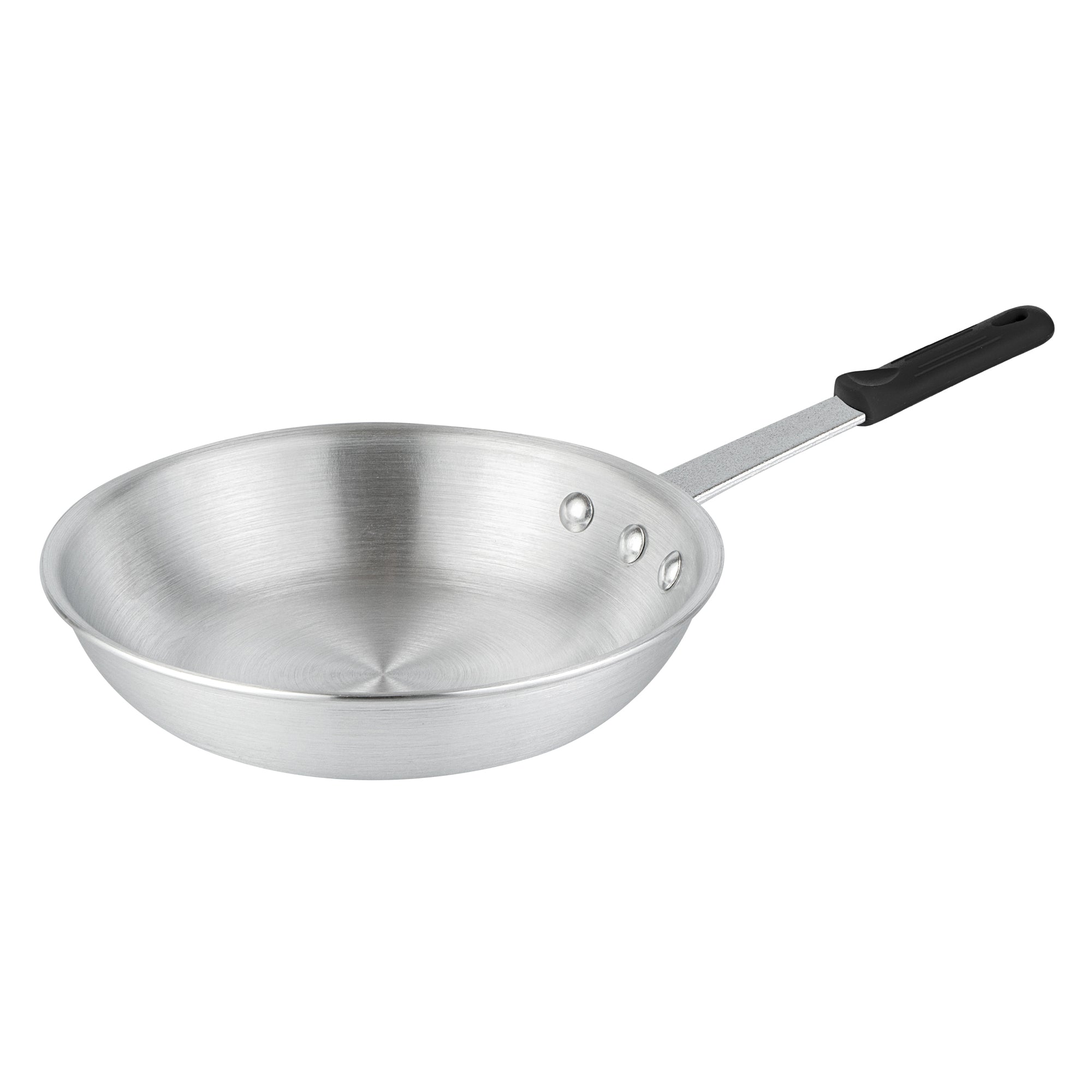 Met Lux 6 Aluminum 9" Fry Pans and 6 Black Silicone Pan Handle Sleeves