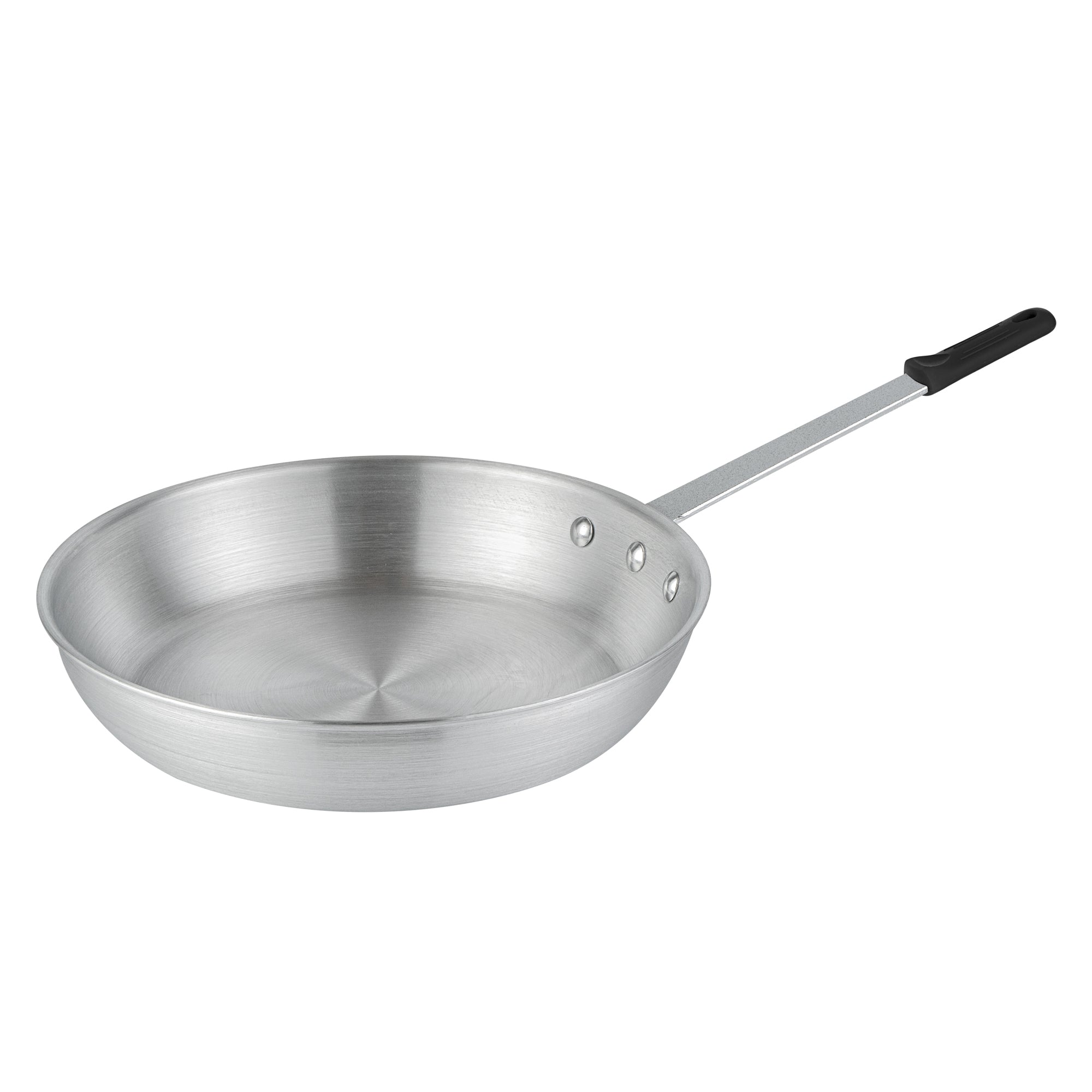 Met Lux 1 Aluminum 12" Fry Pan and 1 Black Silicone Pan Handle Sleeve