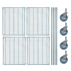 RW Base 4-Tier NSF Green Epoxy Shelving Unit - and 24