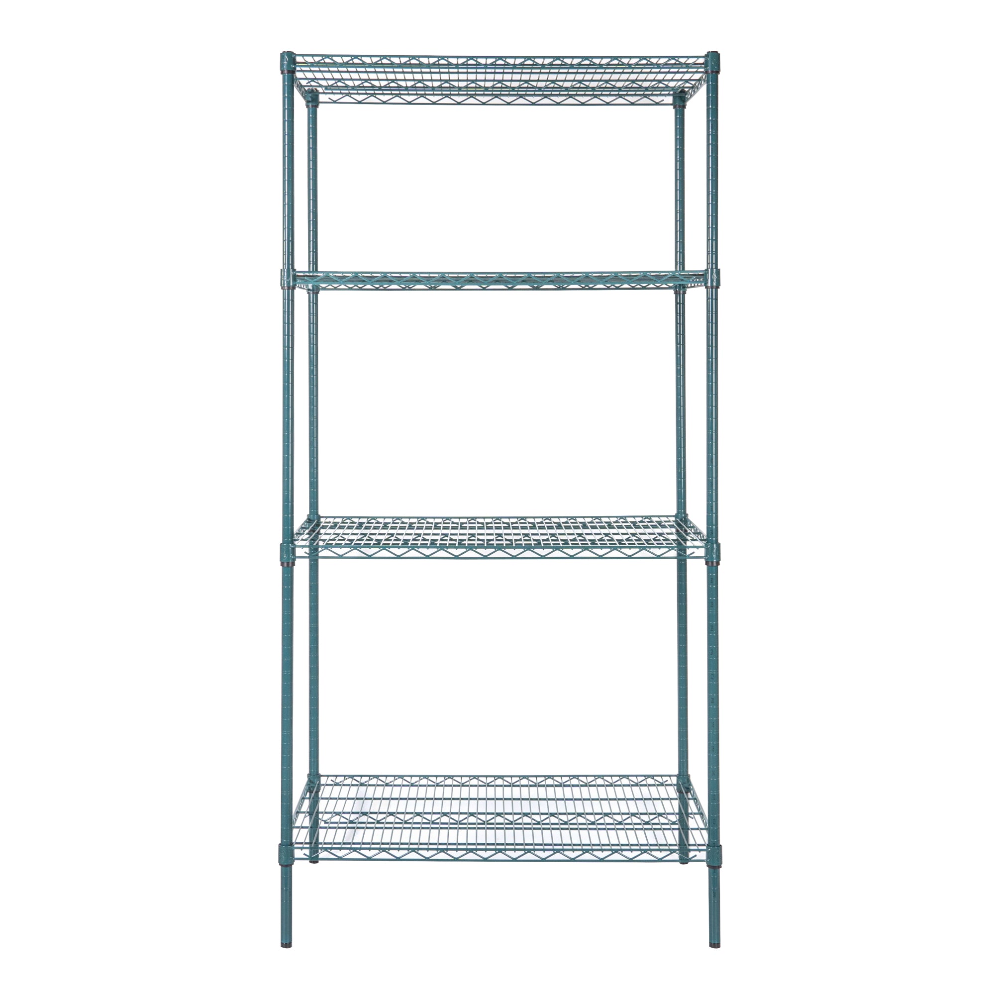 RW Base 4-Tier NSF Green Epoxy Shelving Unit - and 24" x 36" Shelves and 74" Posts