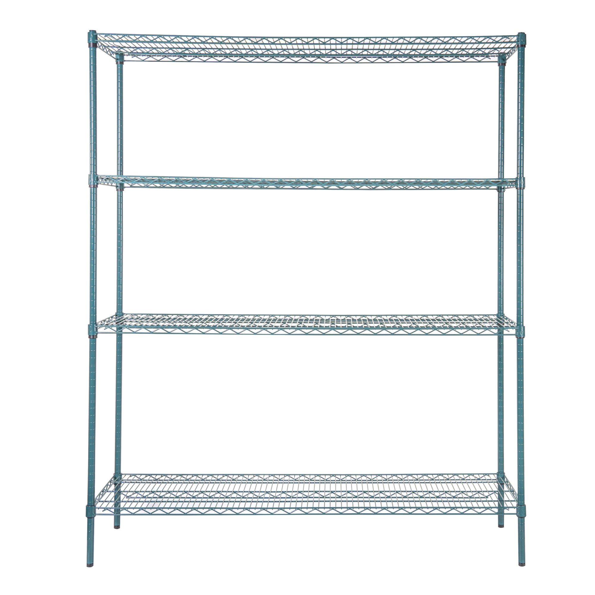 RW Base 4-Tier NSF Green Epoxy Shelving Unit - and 18" x 60" Shelves and 74" Posts