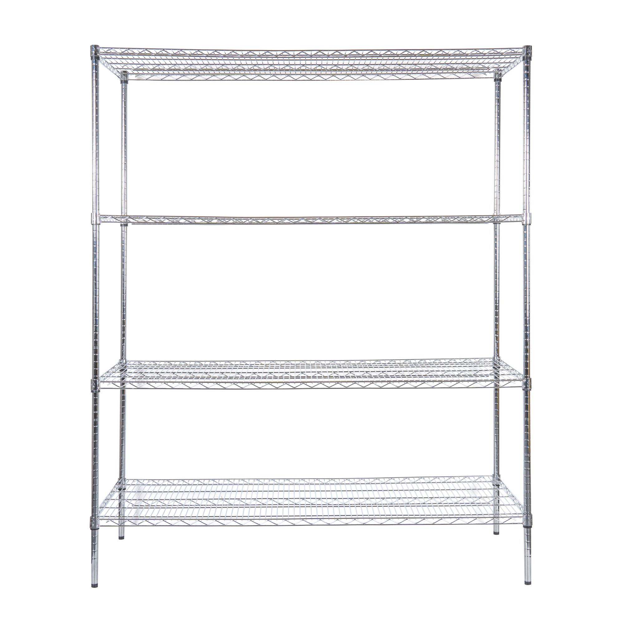 RW Base 4-Tier NSF Chrome Shelving Unit - with 24" x 60" Shelves and 74" Posts