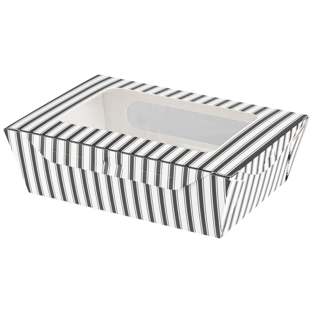 Custom Cafe Vision 57 oz Rectangle White Paper Extra Large Bio Lunch Box - Bon Appétit - 8" x 5 1/2" x 2 1/2" - 200 count box