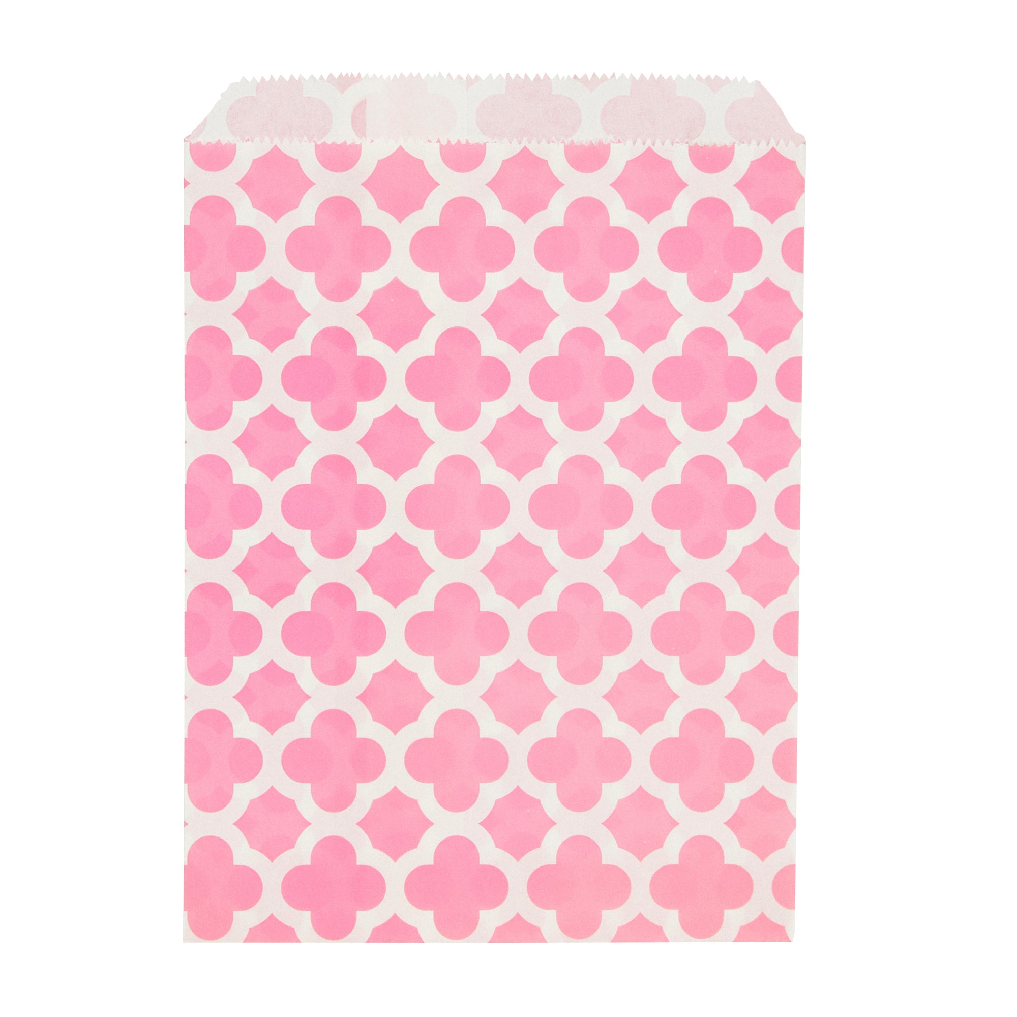 Rectangle Pink Paper Bag - Asian Monogram - 7" x 5" - 100 count box