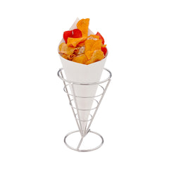 Cone Tek White Paper Food Cone - 9 1/2