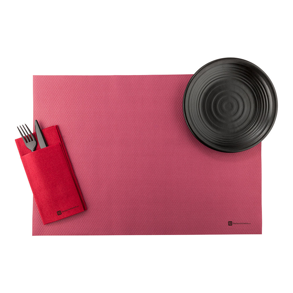 Rectangle Burgundy Paper Placemat - Heavy Weight, Single-Use - 20" x 14" - 1000 count box