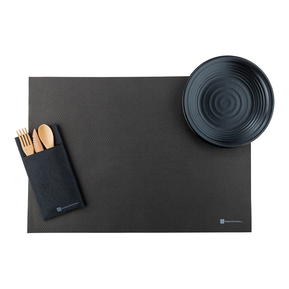 Rectangle Black Paper Placemat - Heavy Weight, Single-Use - 20" x 14" - 1000 count box