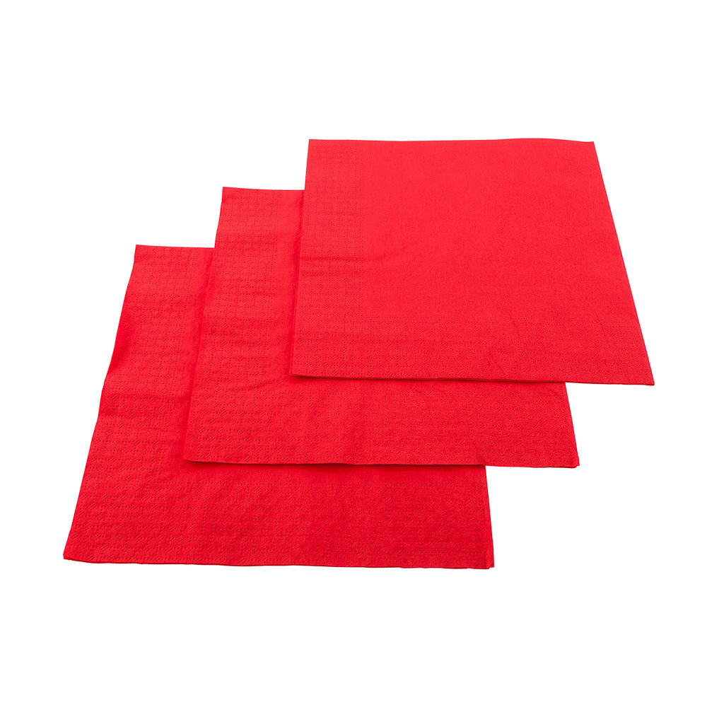 Luxenap Square Red Paper Napkin - Micropoint, 2-Ply - 15 1/2" x 15 1/4" - 1800 count box