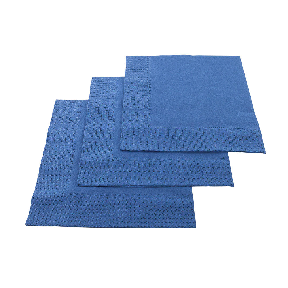 Luxenap Square Navy Blue Paper Napkin - Micropoint, 2-Ply - 15 1/2" x 15 1/4" - 1800 count box