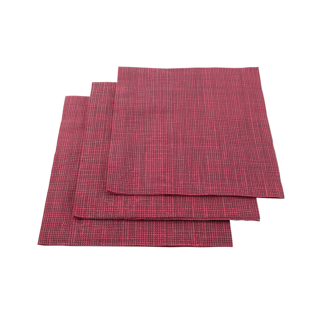 Luxenap Square Bordeaux Paper Napkin - Micropoint, 2-Ply, with Black Threads - 15 1/2" x 15 1/4" - 1800 count box