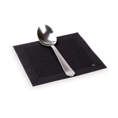 Napluxe Square Black Cotton Cocktail Napkin - Organic, Disposable - 4 1/2