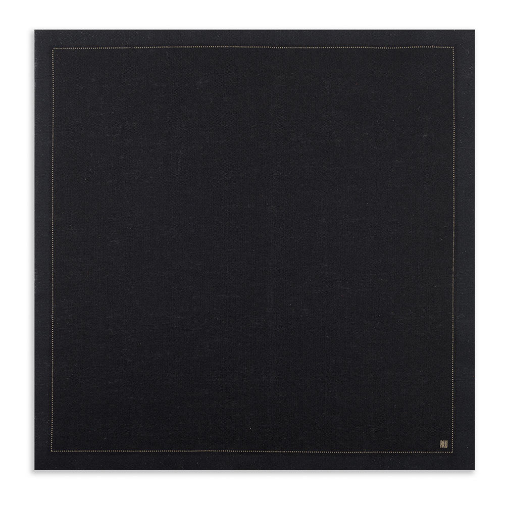 Napluxe Square Black Cotton Napkin - Organic, Disposable - 8 3/4" x 8 3/4" - 500 count box