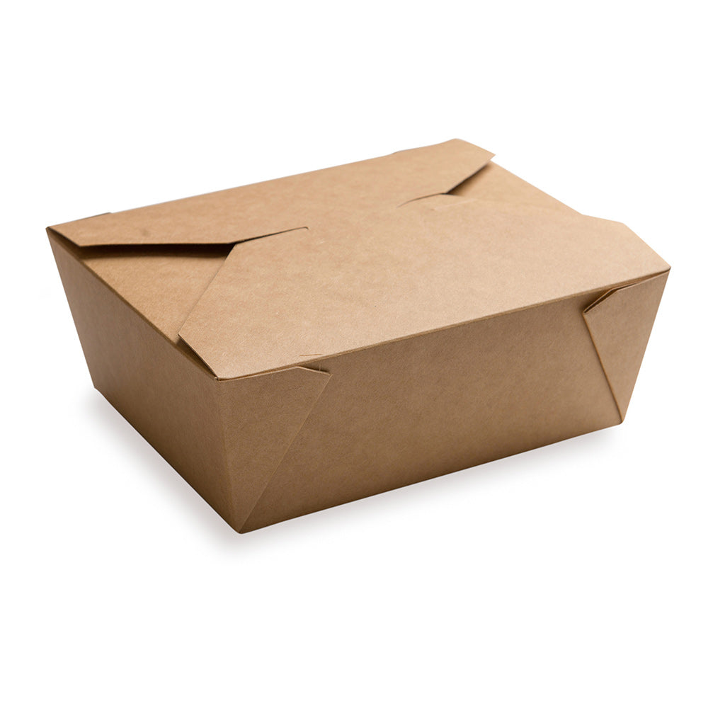 Bio Tek 45 oz Rectangle Kraft Paper #8 Bio Box Take Out Container - 6 3/4" x 5 1/2" x 2 1/2" - 200 count box