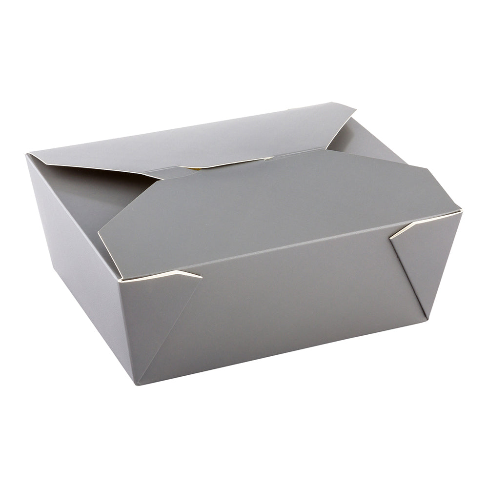 Bio Tek 45 oz Rectangle Gray Paper #8 Bio Box Take Out Container - 6 3/4" x 5 1/2" x 2 1/2" - 200 count box