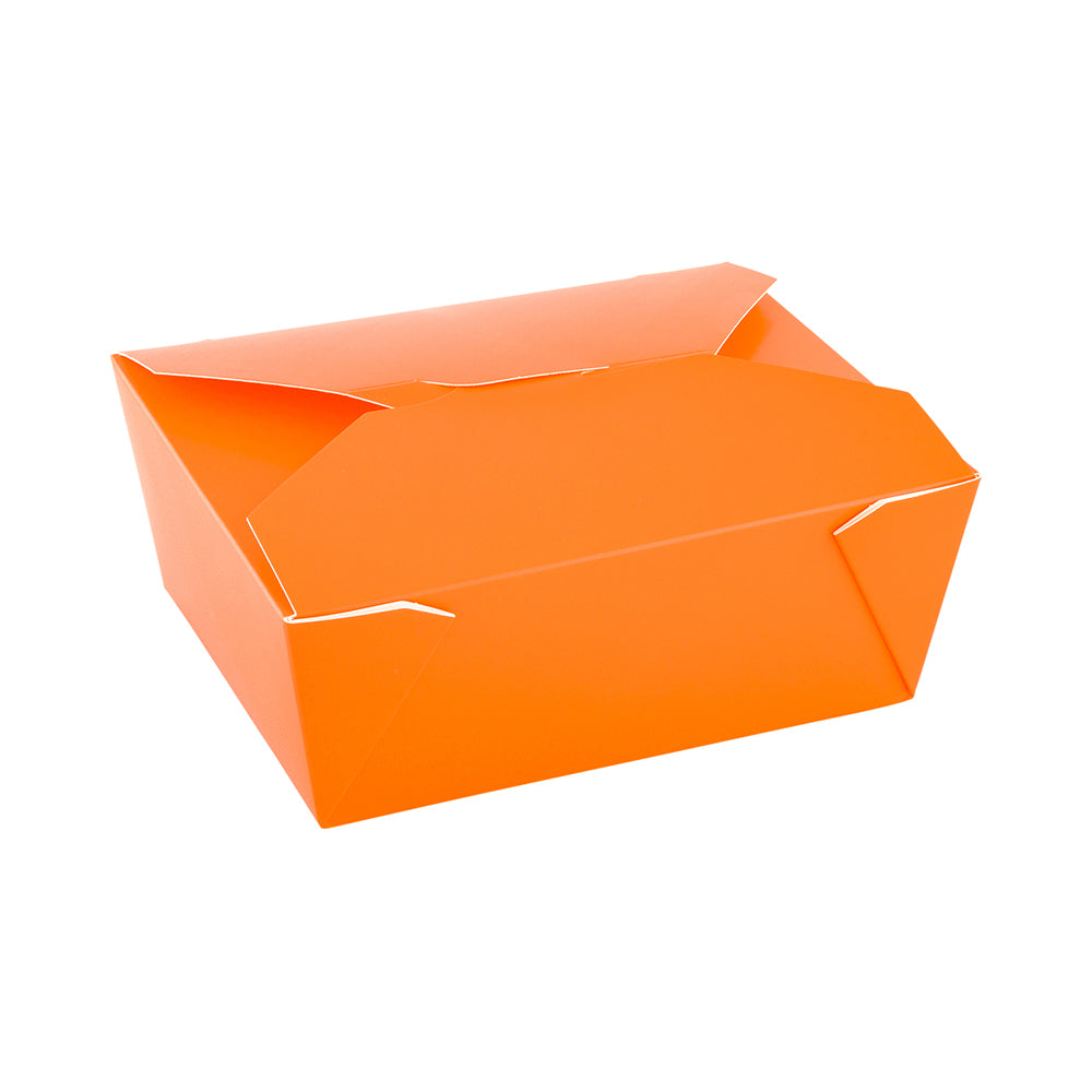 Bio Tek 45 oz Rectangle Tangerine Orange Paper #8 Bio Box Take Out Container - 6 3/4" x 5 1/2" x 2 1/2" - 200 count box