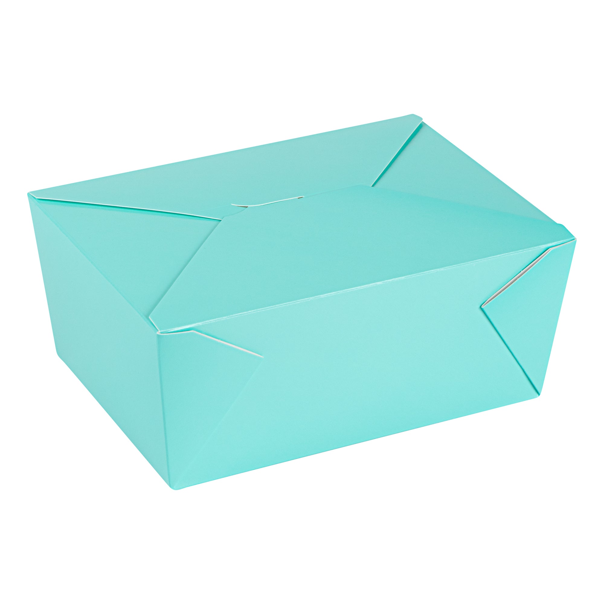 Bio Tek 98 oz Rectangle Turquoise Paper #4 Bio Box Take Out Container - 8 1/2" x 6 1/4" x 3 1/2" - 200 count box