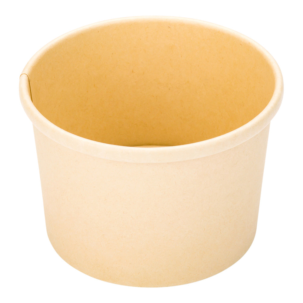 Bio Tek 8 oz Round Bamboo Paper Soup Container - 3 1/2" x 3 1/2" x 2 1/2" - 200 count box