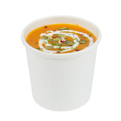 Bio Tek 12 oz Round White Paper Soup Container - 3 1/2