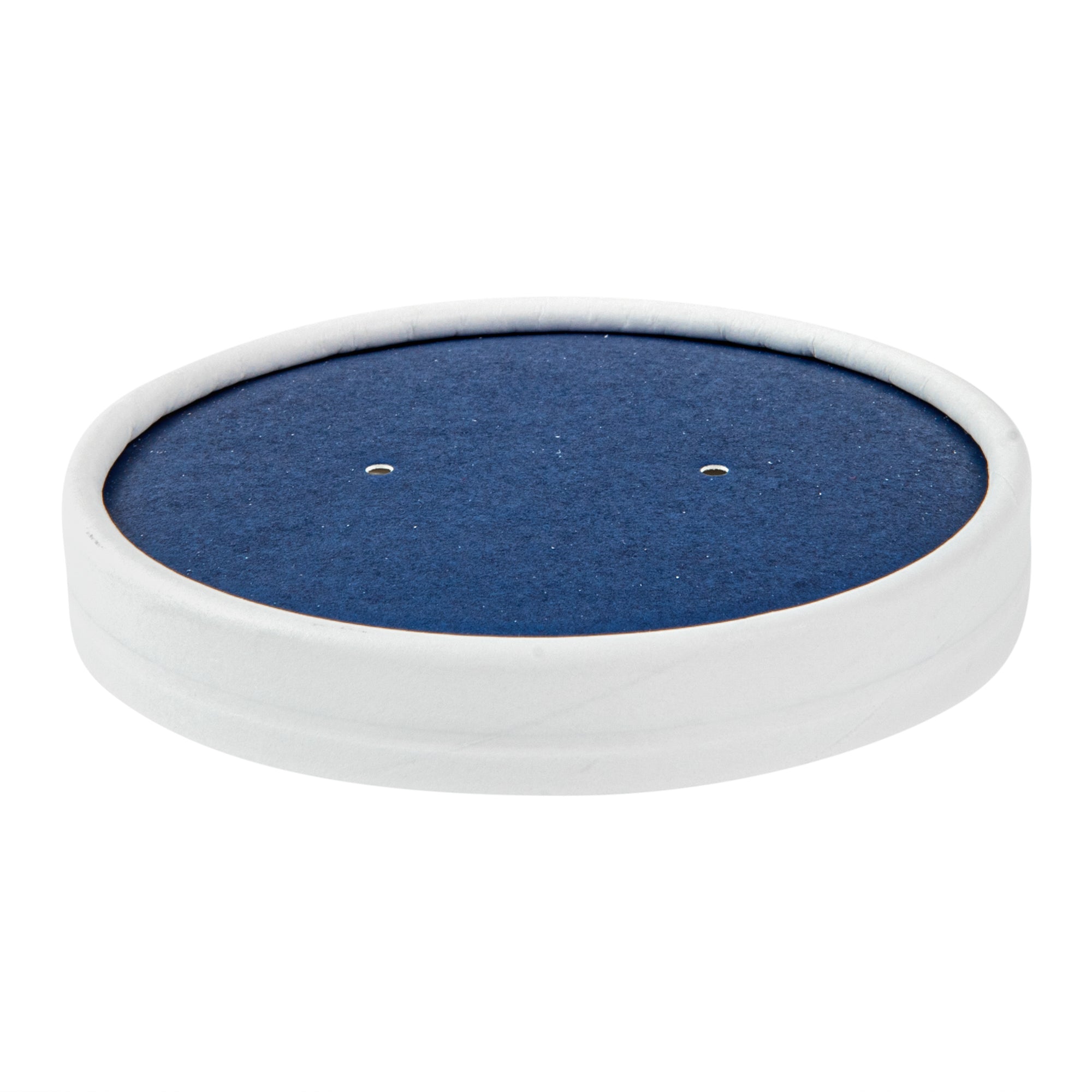 Bio Tek Round Blue and White Stripe Paper Soup Container Lid - Fits 12 oz - 200 count box