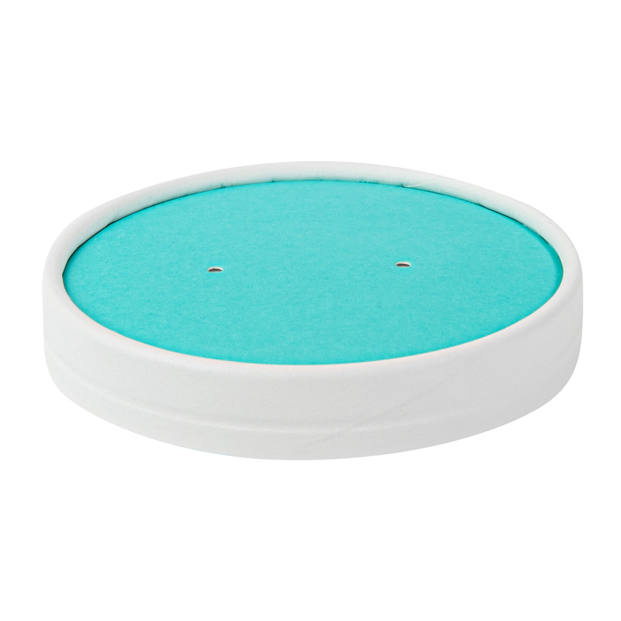 Bio Tek Round Turquoise Paper Soup Container Lid - Fits 12 oz - 200 count box