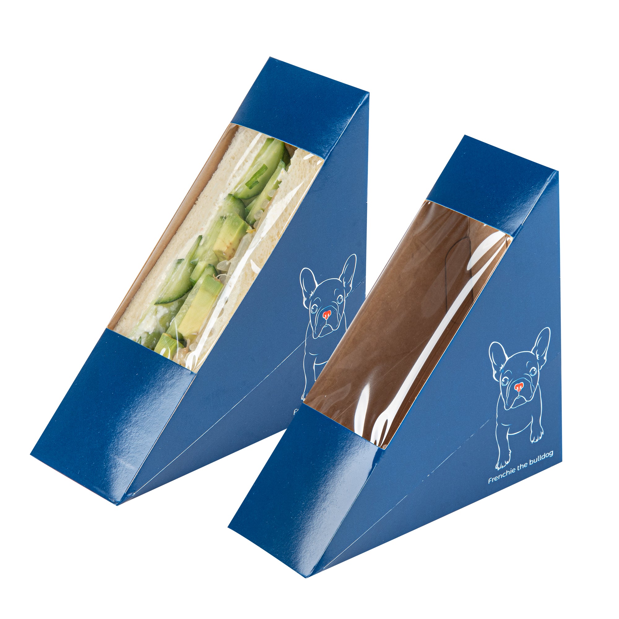 Cafe Vision Triangle Frenchie Paper Small Sandwich Box - 4 3/4" x 4 3/4" x 2" - 200 count box