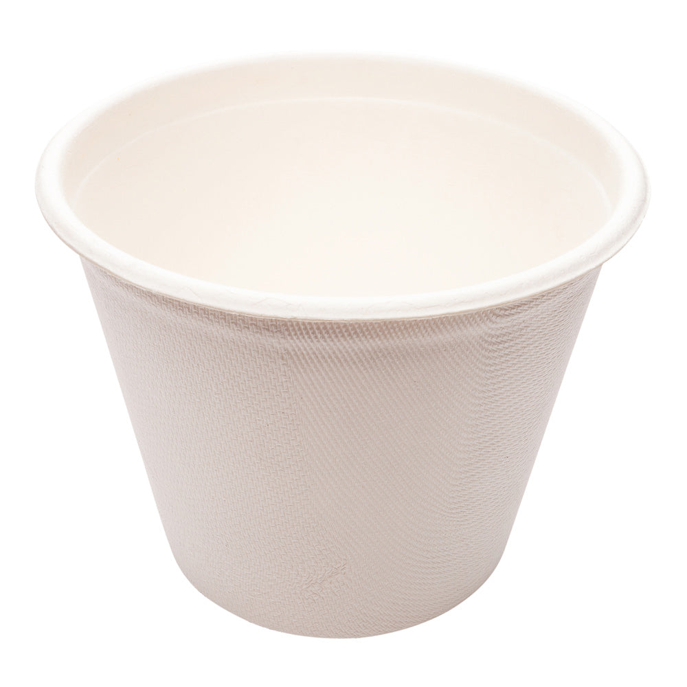 Pulp Tek 15 oz Round White Sugarcane / Bagasse Soup Cup - 4" x 4" x 3 1/4" - 100 count box