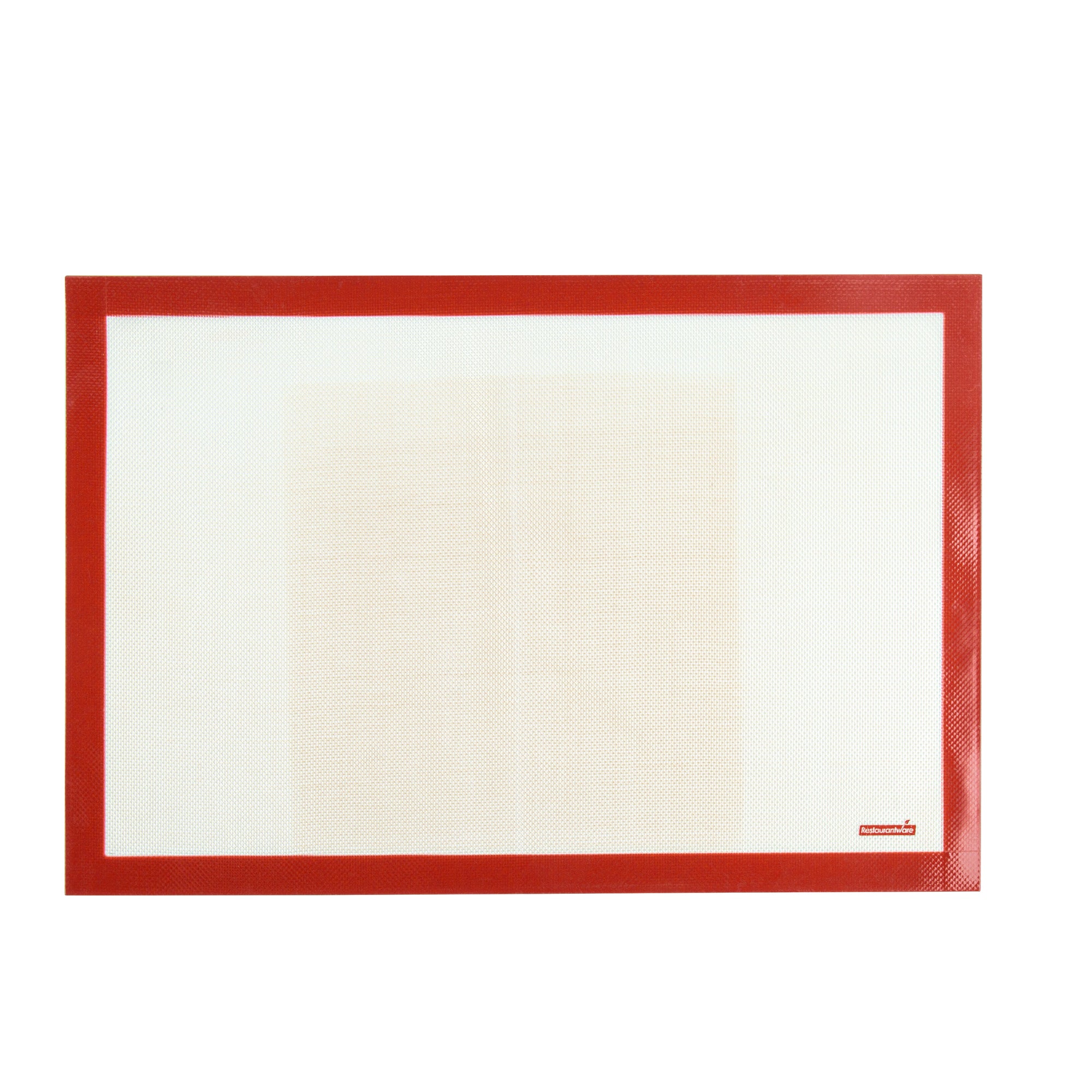 Rectangle Tan and Red Silicone Full Size Baking Mat - Ultra Durable - 15 3/4" x 23 1/2" - 1 count box