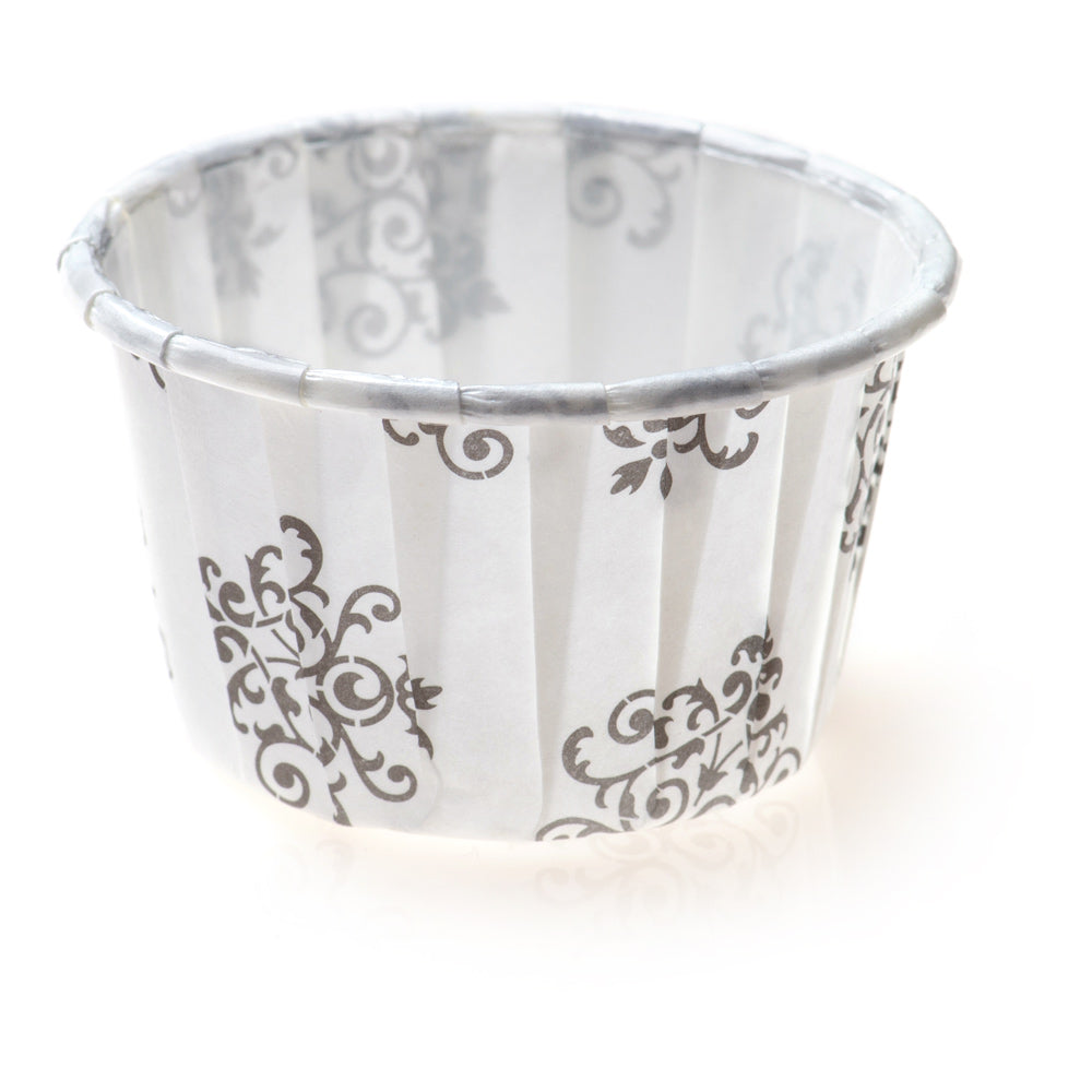 Panificio 2 oz Round Vintage Floral Paper Medium Baking Cup - Pleated - 2 1/4" x 2 1/4" x 1 1/2" - 200 count box