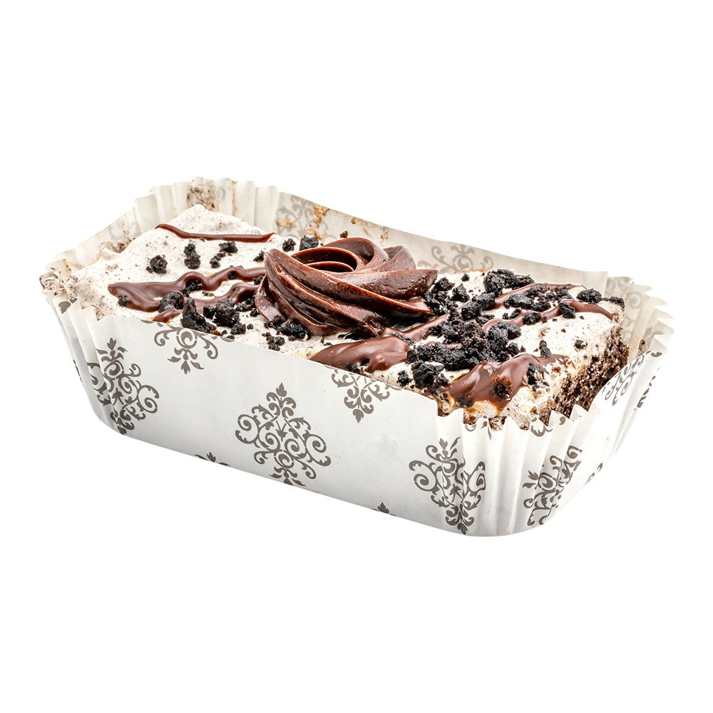 Panificio 5 oz Elliptical Vintage Floral Paper Large Baking Cup - Ridged - 4 1/2" x 2 1/2" x 1 1/4" - 200 count box