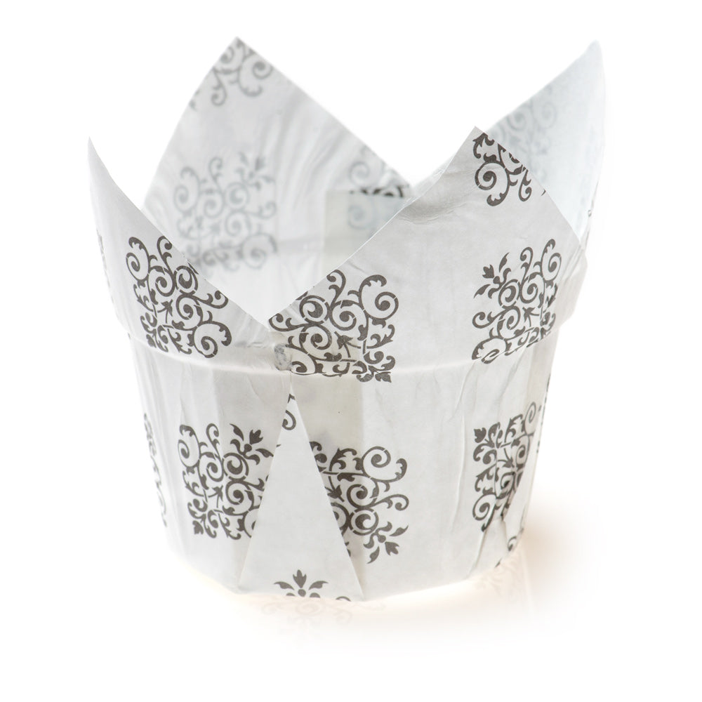 Panificio 1 oz Petal Vintage Floral Paper Regular Baking Cup - 3" x 3" x 3 1/2" - 200 count box