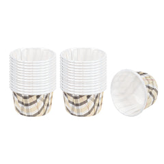 Panificio 1 oz Round Plaid Paper Small Baking Cup - Pleated - 2