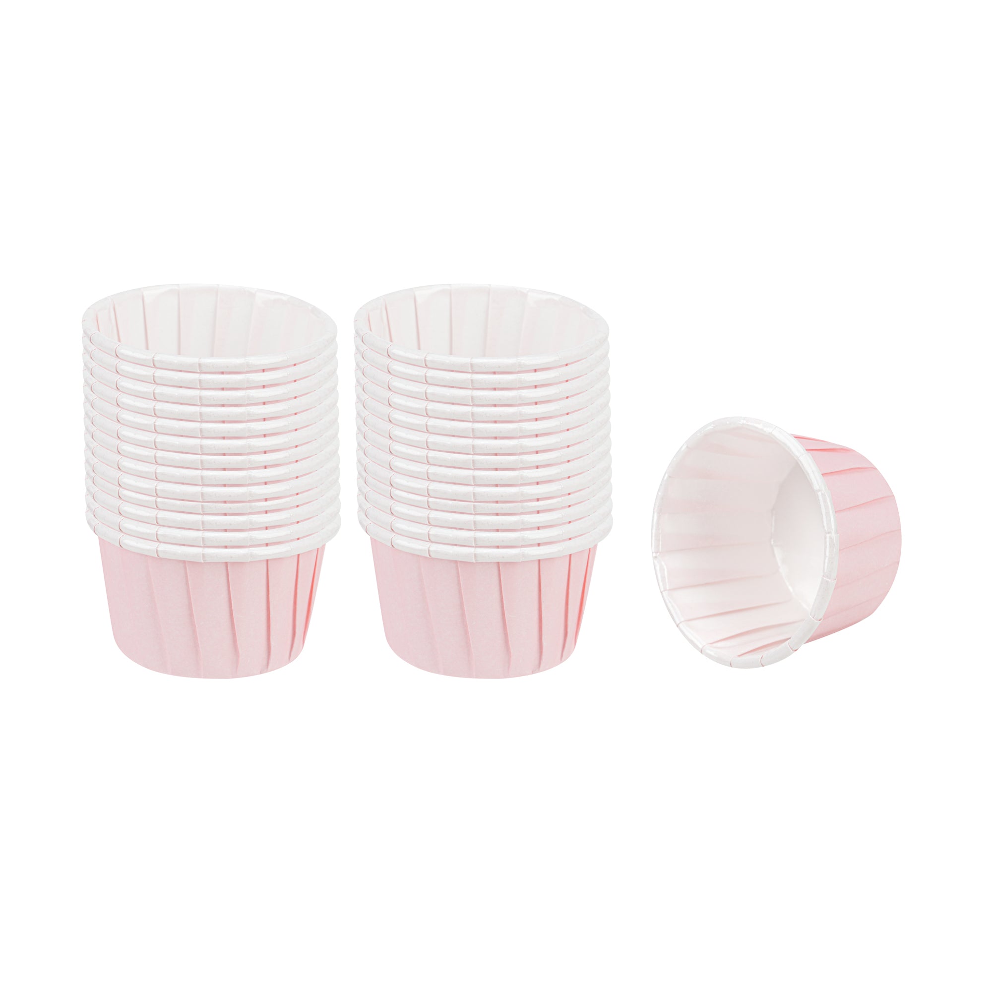 Panificio 1 oz Round Pink Paper Small Baking Cup - Pleated - 2" x 2" x 1 1/4" - 200 count box