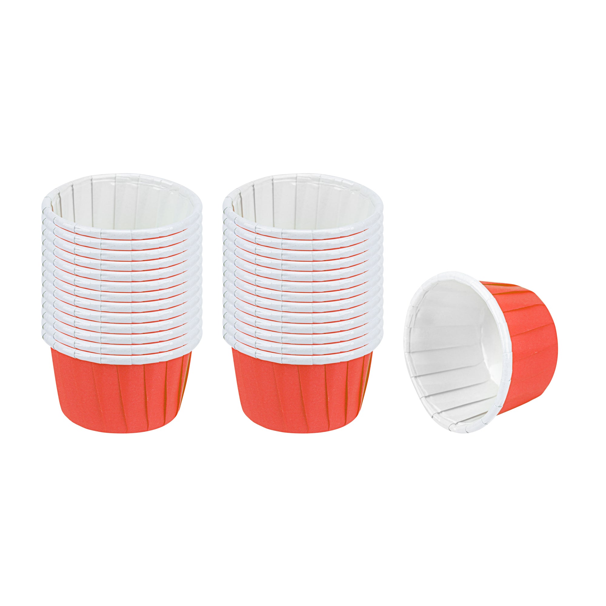 Panificio 1 oz Round Red Paper Small Baking Cup - Pleated - 2" x 2" x 1 1/4" - 200 count box