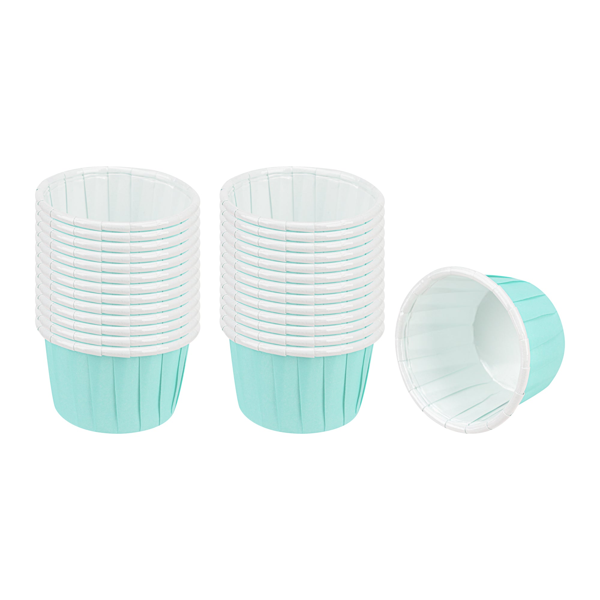 Panificio 1 oz Round Turquoise Paper Small Baking Cup - Pleated - 2" x 2" x 1 1/4" - 200 count box