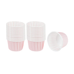 Panificio 2 oz Round Pink Paper Medium Baking Cup - Pleated - 2 1/4