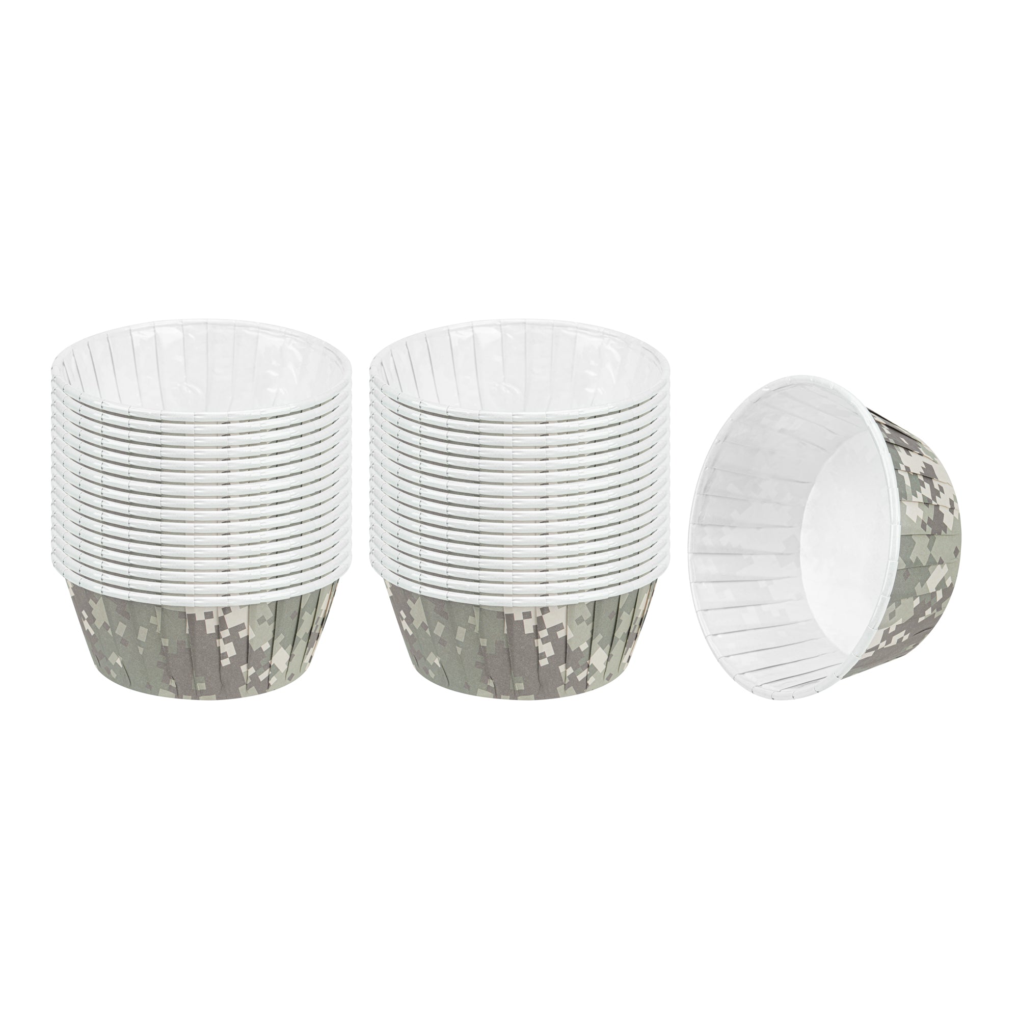 Panificio 5 oz Round Camouflage Paper Large Baking Cup - Pleated - 3 3/4" x 3 3/4" x 1 1/2" - 200 count box