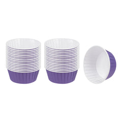 Panificio 5 oz Round Purple Paper Large Baking Cup - Pleated - 3 3/4