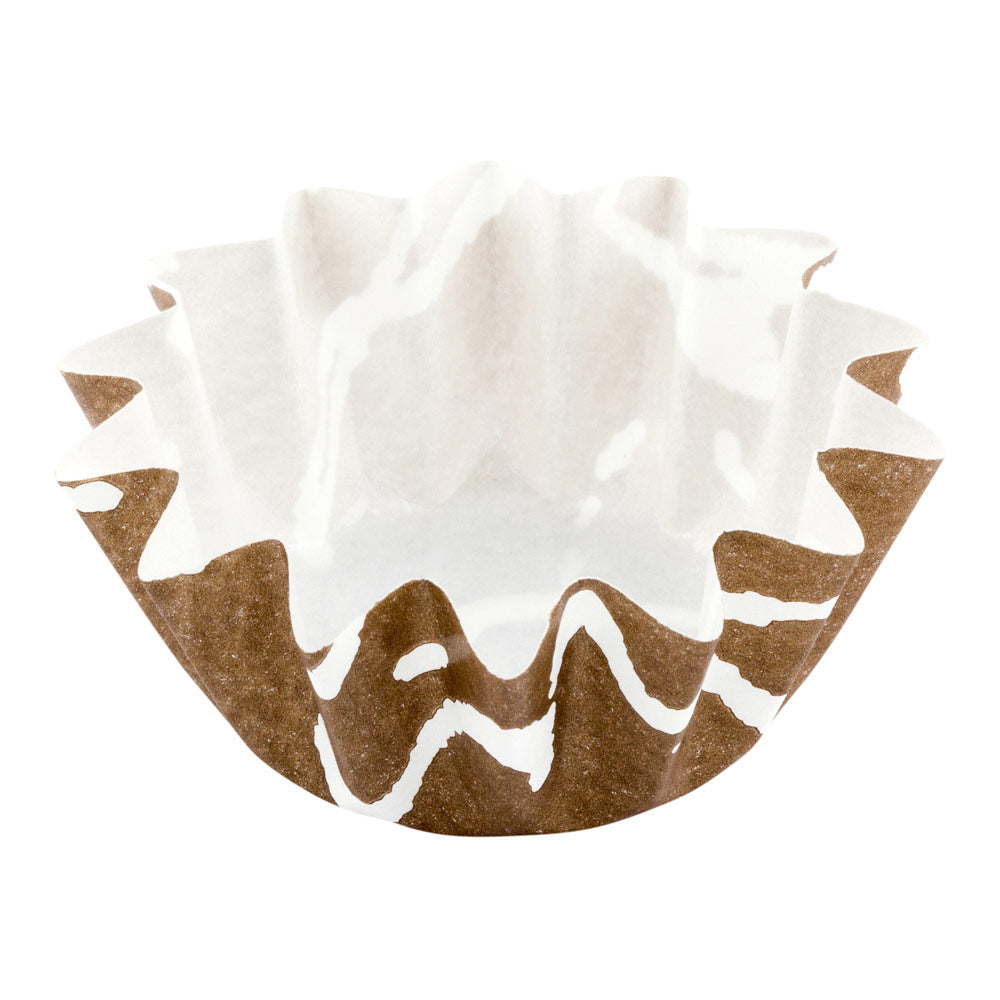 Panificio 0.4 oz Round Chocolate Wisp Paper Mini Baking Cup - Flared - 2" x 2" x 1/2" - 200 count box