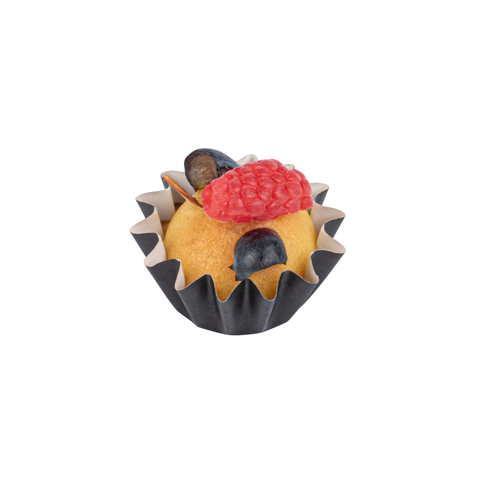 Panificio 0.4 oz Black Floral Paper Mini Baking Cup - Flared - 2" x 2" x 1/2" - 200 count box