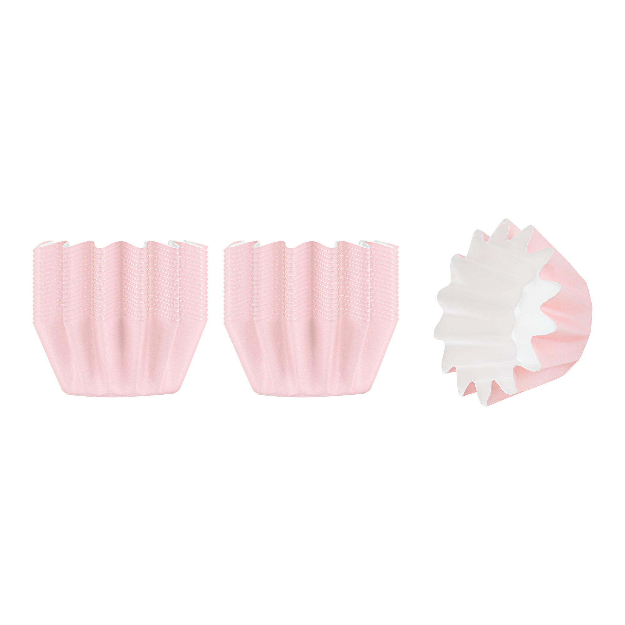 Panificio 0.4 oz Pink Floral Paper Mini Baking Cup - Flared - 2" x 2" x 1/2" - 200 count box